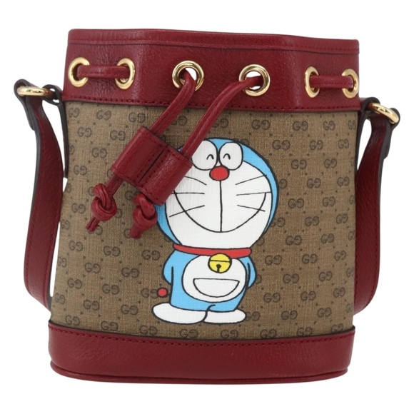 GUCCI Micro GG Supreme Doraemon Shoulder Bag PVC Beige 647801 Auth 159307SAM - Picture 13 of 16